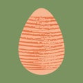Pink Easter egg vector illustration. Modern textured egg shape decorated with hand painted brush stroke lines on green Royalty Free Stock Photo