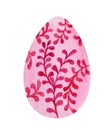 pink Easter egg with vegetable raspberry pattern. Royalty Free Stock Photo