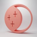 Pink Eclipse of the sun icon isolated on pink background. Total sonar eclipse. Minimalism concept. 3D render Royalty Free Stock Photo