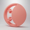 Pink Eclipse of the sun icon isolated on pink background. Total sonar eclipse. Minimalism concept. 3D render Royalty Free Stock Photo