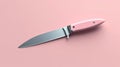 Minimalist 1980s Design Knife On Pink Background Royalty Free Stock Photo