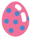 Pink egg with blue dots, icon Royalty Free Stock Photo