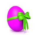 Pink egg with bow 3d illustration Royalty Free Stock Photo