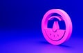 Pink Electric meter icon isolated on blue background. Minimalism concept. 3D render illustration