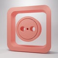 Pink Electrical outlet icon isolated on pink background. Power socket. Rosette symbol. Minimalism concept. 3D render Royalty Free Stock Photo