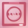 Pink Electrical outlet icon isolated on pink background. Power socket. Rosette symbol. Minimalism concept. 3D render Royalty Free Stock Photo