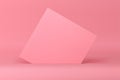 Pink elegant 3d wall abstract geometric background display for feminine beauty product promo vector