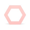 Pink elegant hexagonal frame basic foundation geometric design realistic vector illustration