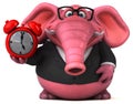 Pink elephant - 3D Illustration Royalty Free Stock Photo