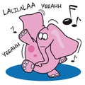 Pink elephant dancing