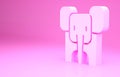 Pink Elephant icon isolated on pink background. Minimalism concept. 3d illustration 3D render Royalty Free Stock Photo