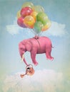 Pink elephant in the sky