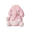 Pink elephant toy, children`s clipart, newborn illustration with cartoon character Royalty Free Stock Photo