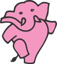 Pink Elephant Vector design clipart Royalty Free Stock Photo