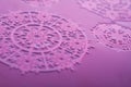 Pink Embossed Snowflake-like design