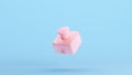 Pink Emergency Stop Button Safety Switch Technology System Kitsch Blue Background