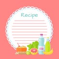 Pink Empty Cookbook, Clean Recipe List Vector