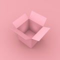 Pink empty opened box minimal background