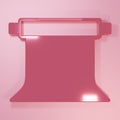 Pink Empty photo studio icon isolated on pink background. Screen backdrop. Minimalism concept. 3D render illustration Royalty Free Stock Photo