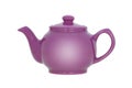 Pink English teapot isolated on a white background Royalty Free Stock Photo