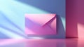 Pink envelope on color gradient background with soft lighting, abstract concept Royalty Free Stock Photo