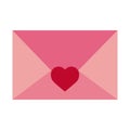 Pink envelope love heart romantic message emotion flat style icon