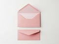 Pink envelopes isolated on white background Royalty Free Stock Photo