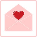 Pink envelopes with red hearts Royalty Free Stock Photo