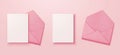 Pink envelopes and white letter Royalty Free Stock Photo