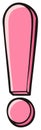 Pink Exclamation Mark Icon Illustration Attention Reminder Alert Notification Royalty Free Stock Photo