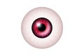 Pink Eye Realistic. Vector Illustration Of 3d Human Glossy Photo Realistic Eye shine and Reflection.