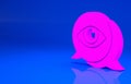Pink Eye scan icon isolated on blue background. Scanning eye. Security check symbol. Cyber eye sign. Minimalism concept Royalty Free Stock Photo