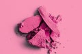 Pink eye shadow powder as makeup palette closeup, crushed cosmetics and beauty texture Royalty Free Stock Photo