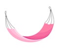 Pink fabric hammock. Vector illustration on white background.