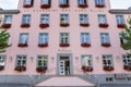 Pink facade of the town hall of Soest