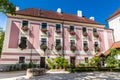 Pink Facade Of Trebon Castle-Trebon,Czech Republic