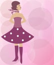 Pink fashion girl with heels Royalty Free Stock Photo