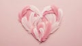 Pink Feather Heart on Pink Background Royalty Free Stock Photo