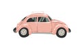 Pink female car for your design. Retro car. little pink Classic American Vintage Pink Car