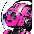 Pink female humanoid robot