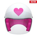 Pink Female Motorcycle Helmet with glass visor. Royalty Free Stock Photo