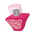 Pink female perfume flacon with sprayer icon Royalty Free Stock Photo