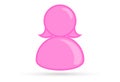 pink female profile picture, silhouette profile avatar icon symbol