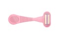 Pink female razor with blade and handle for daily personal shaving vector flat illustration