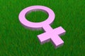 Pink Female Symbol on Grass