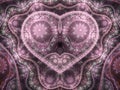 Pink feminine fractal heart