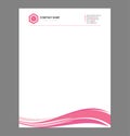 Pink Feminine Letterhead Template with Square Logo