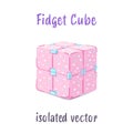 Fidget cube, rotating antistress toy, hand drawn isolated vector Royalty Free Stock Photo