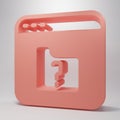 Pink File missing icon isolated on pink background. Minimalism concept. 3D render illustration Royalty Free Stock Photo