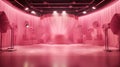 Pink film set. Film shooting, women show, fairy tale story, glamor talk show Royalty Free Stock Photo